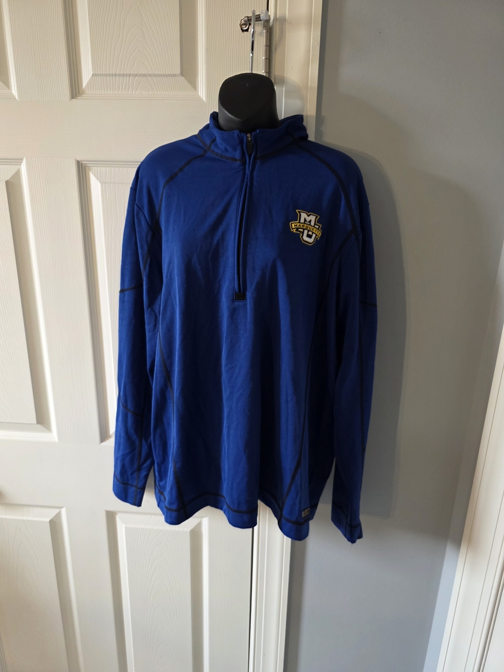 Blue Marquette University Quarter-Zip Hoodie - Team Logo XL